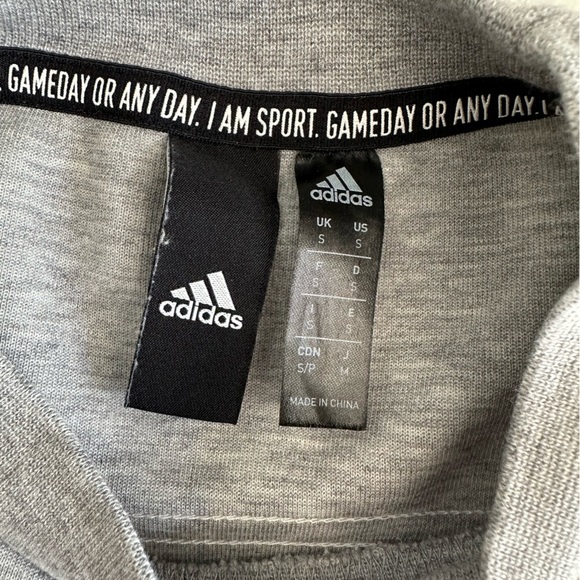 Mens Grey & White Adidas Crewneck 3 Striped Sweater Size S - Picture 5 of 5